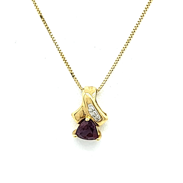 14K Yellow Gold 18" Synthetic Alexandrite / Diamond Charm Necklace 31000204 | Shin Brothers*