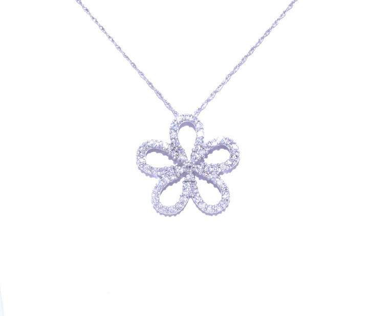 14K White Gold 0.65ct Diamond Flower Charm 51001430 | Shin Brothers*