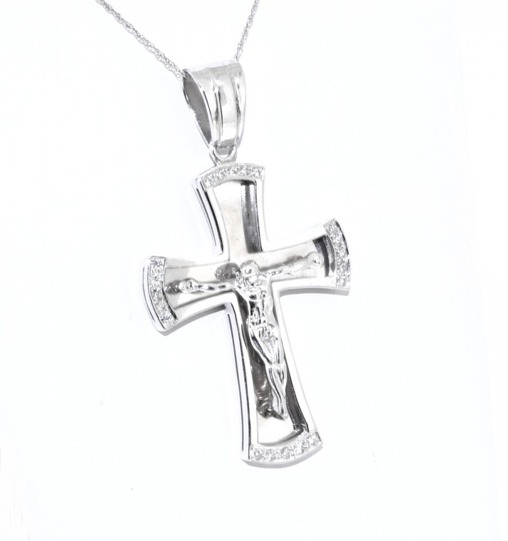 14K White Gold 0.20ct Diamond Cross Pendant 51001405 