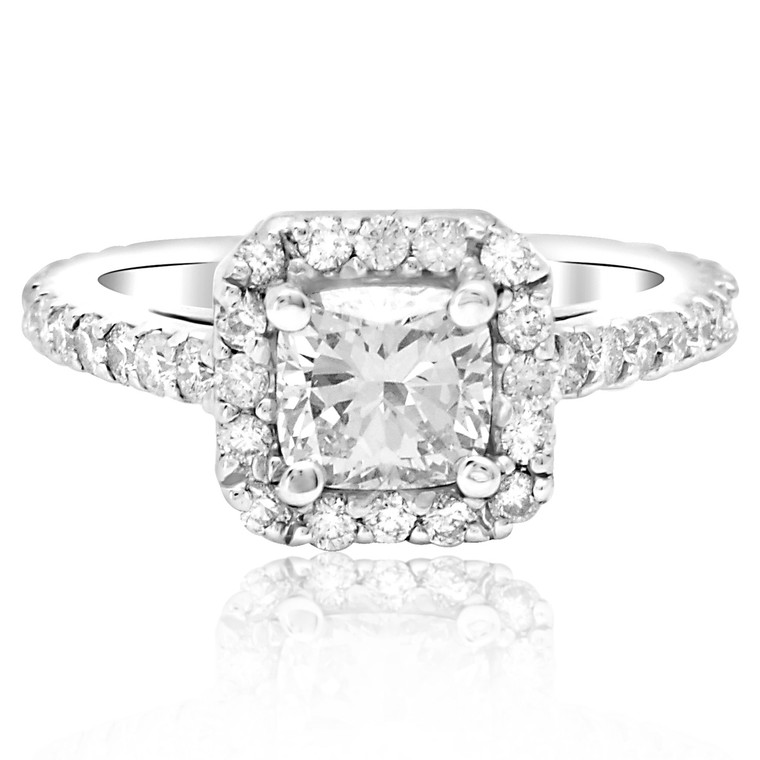 14K White Gold GIA Cushion 1.04 ct Diamond Engagement Ring 11003051 By Shin Brothers* 