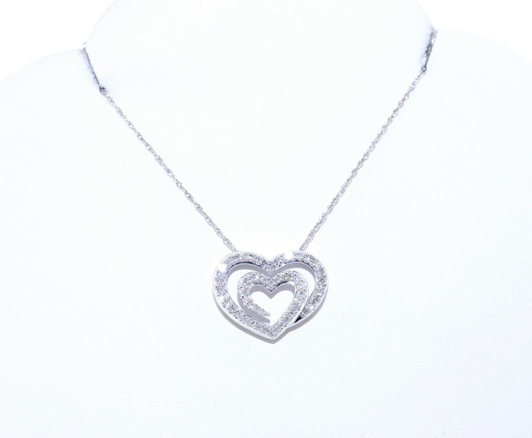 14K White Gold 0.55ct Diamond Heart Charm 51001384 | Shin Brothers*