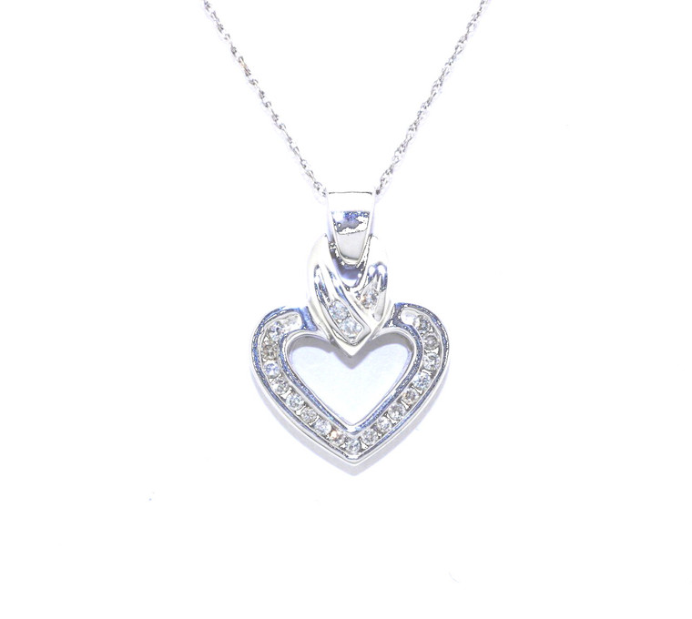 10K White Gold 0.40ct Diamond Heart Charm 59110013 | Shin Brothers*