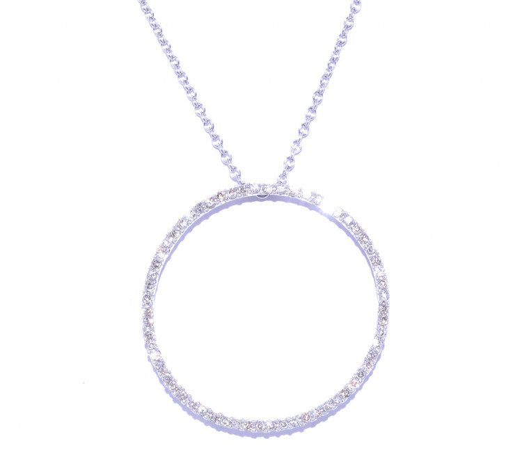 14K White Gold 3/4 ctw Diamond Circle Necklace 31000406 | Shin Brothers*