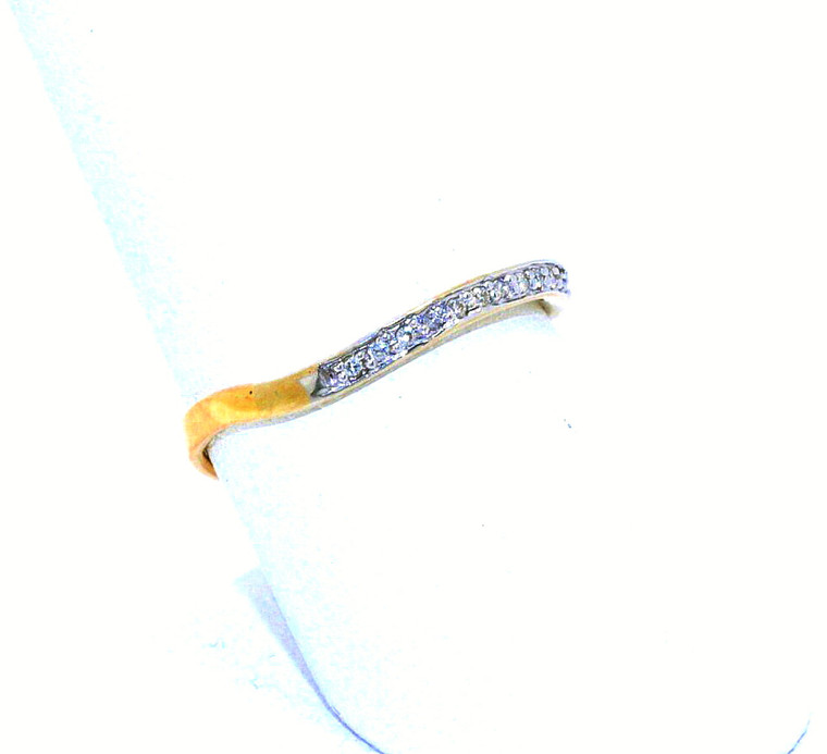 14K Yellow Gold Diamond Size 7.5 Wave Band  11001891  | Shin Brothers* 