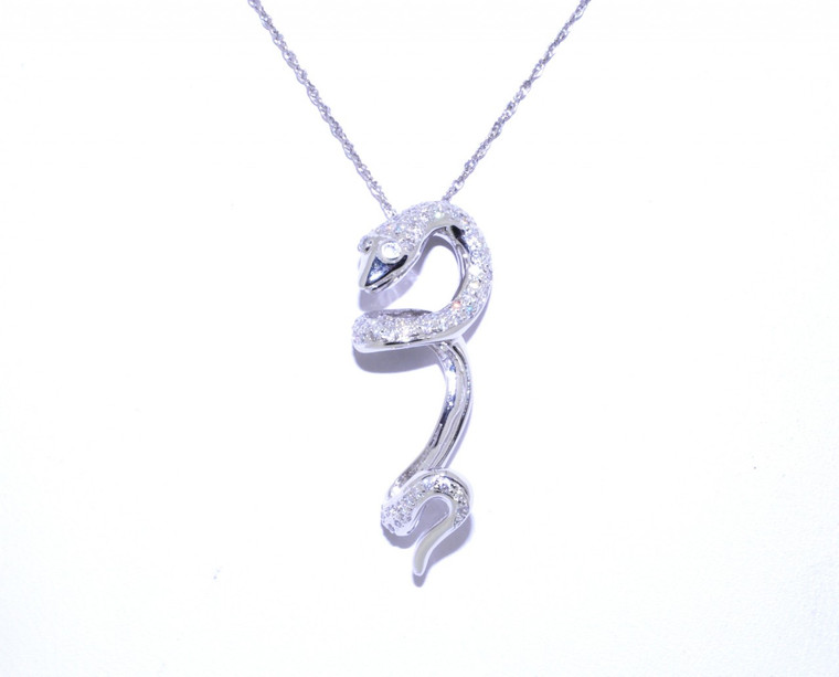 14K White Gold Diamond Snake Charm  By Shin Brothers* 51001446