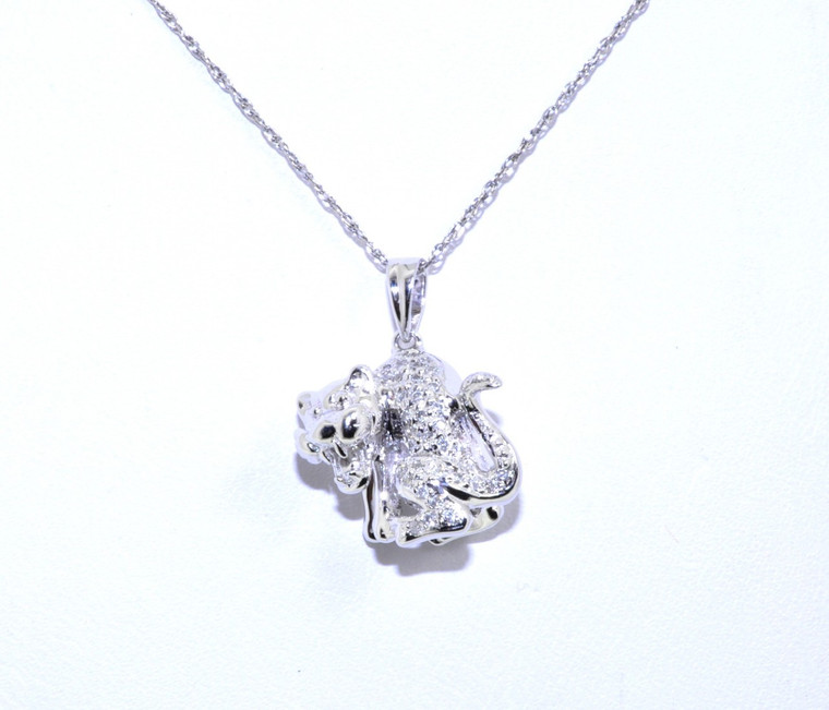 14K White Gold Diamond Tiger Charm 51001440 | Shin Brothers*