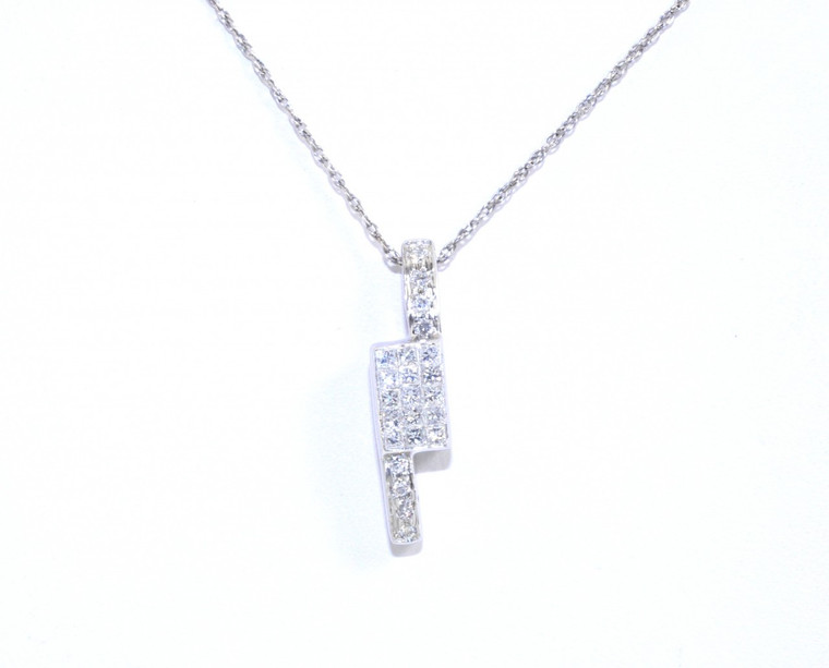 14K White Gold Princess Diamond Charm 51001313 | Shin Brothers*