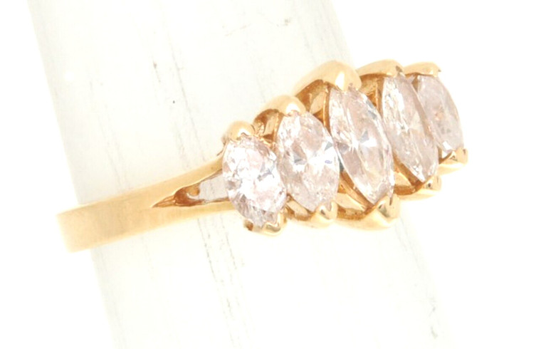 14K Yellow Gold Marquise Diamond Ring 11001312  | Shin Brothers* 