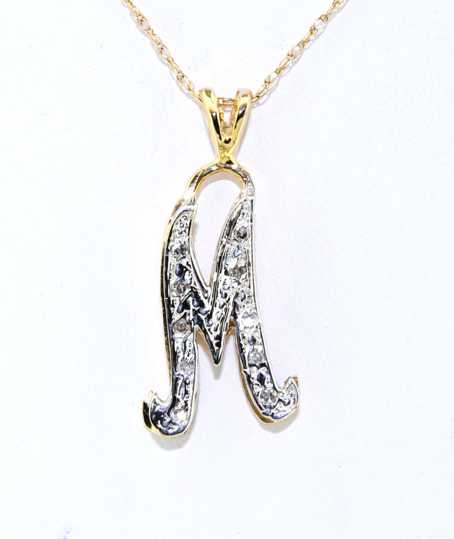 14K Yellow Gold Diamond Initial "M" Charm 51001455