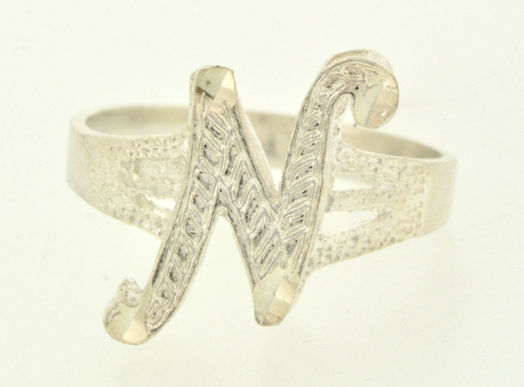 Custom Silver N Initial Ring 81010091-N 