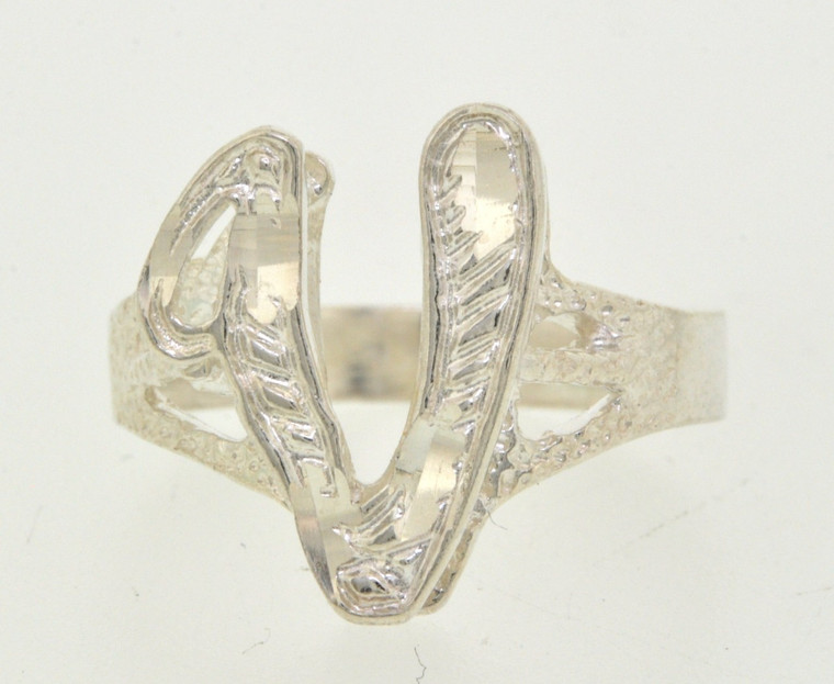 Custom Silver V Initial Ring 81010091-V 