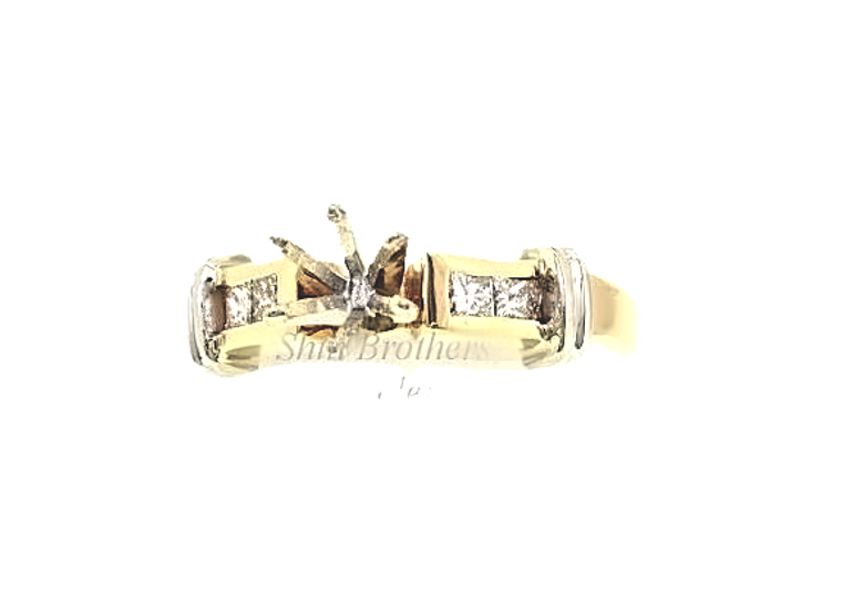  14K Yellow Gold Diamond Engagement Ring Setting 