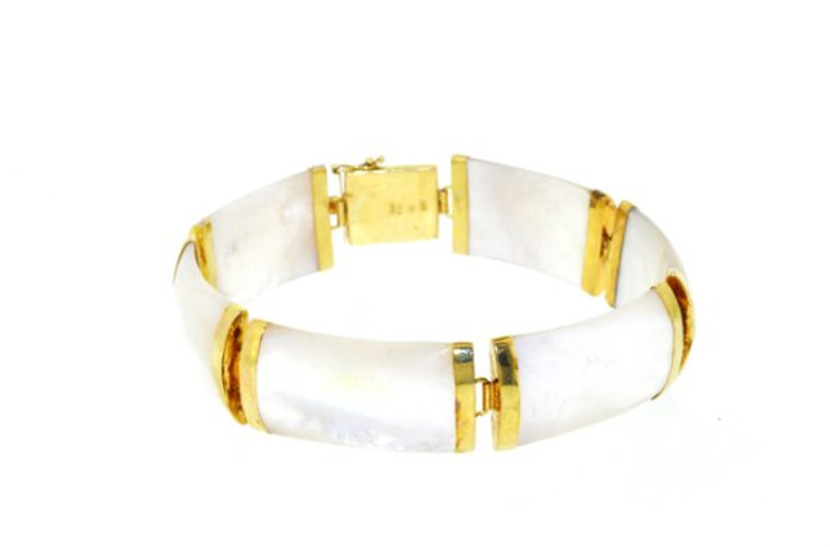 14K Yellow Gold Mother of Pearl Ladies Bracelet  22000497