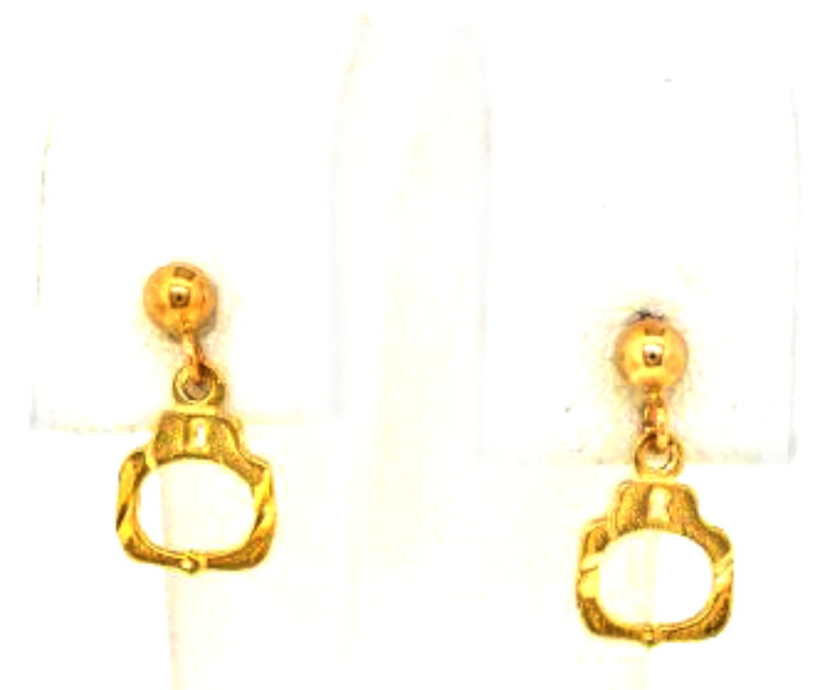 14K Yellow Gold Handcuff Stud Earrings 40001561 | Shin Brothers*