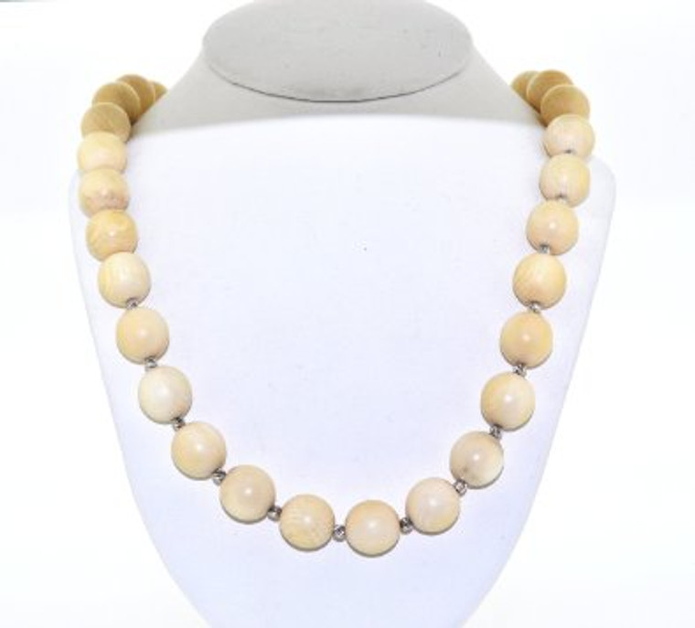 14K White Gold Ivory Strand Necklace 32000309