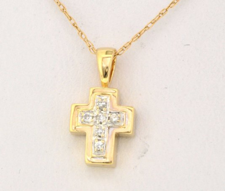 14K Yellow Gold Diamond Cross Charm 51001476