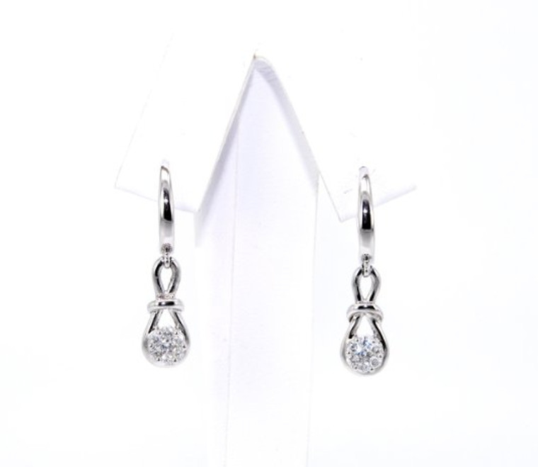 14K White Gold Diamond Drop Earrings 41000982 | Shin Brothers*