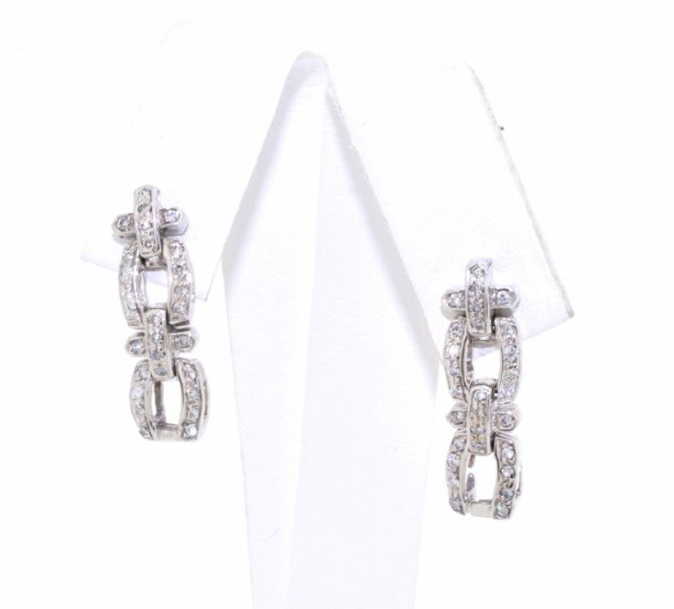 14K White Gold Fancy Diamond Earrings 41000643 | Shin Brothers*