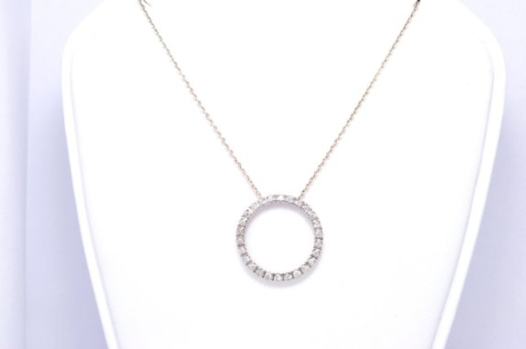 10K White Gold 0.26ct Diamond Circle Pendant 59110007 | Shin Brothers*