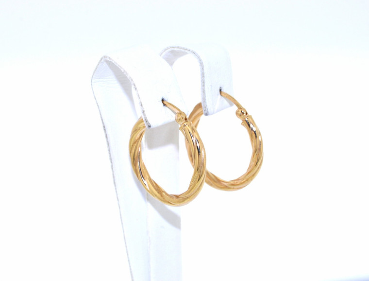 84010232 Sterling Silver Twist Hoop Earrings