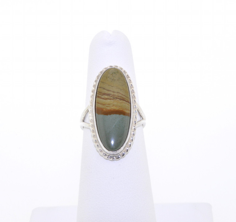 85210435 Sterling Silver Natural Agate Ring