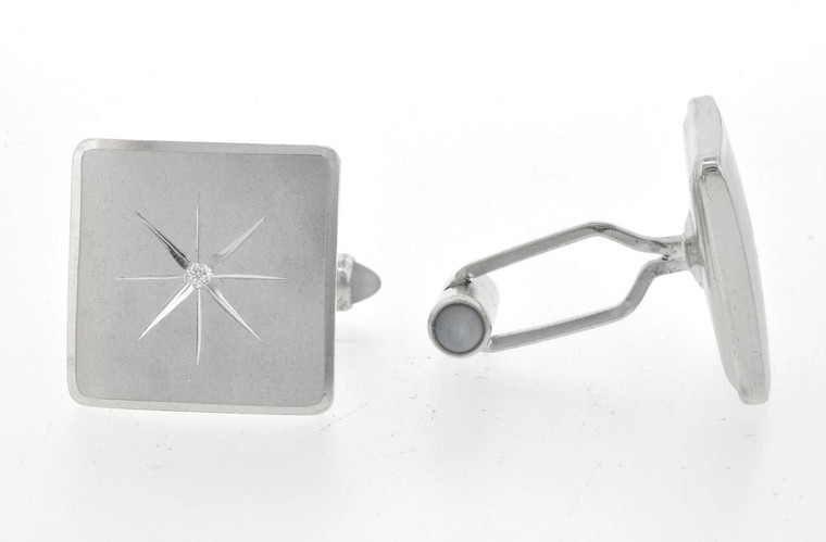 Sterling Silver Square Cufflinks 80000536 | Shin Brothers*