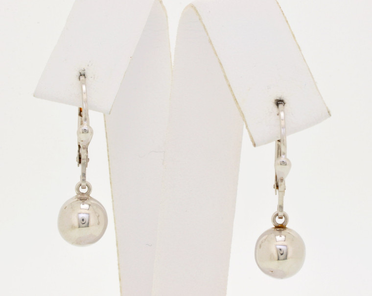  14K White Gold Ball Earrings 40001767 | Shin Brothers* 