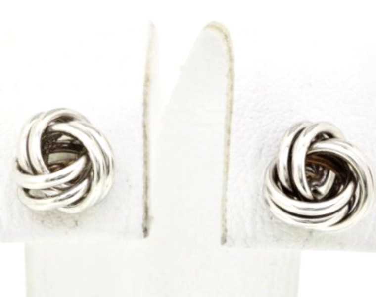 14K White Gold Love Knot Stud Earrings 40001751  | Shin Brothers* 