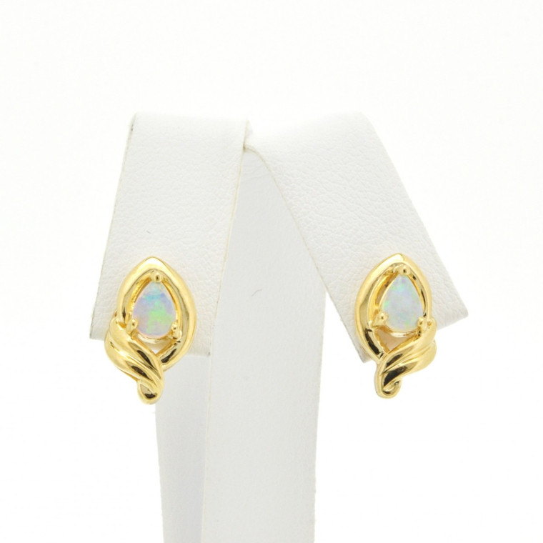 42001902 14K Yellow Gold Opal Earrings