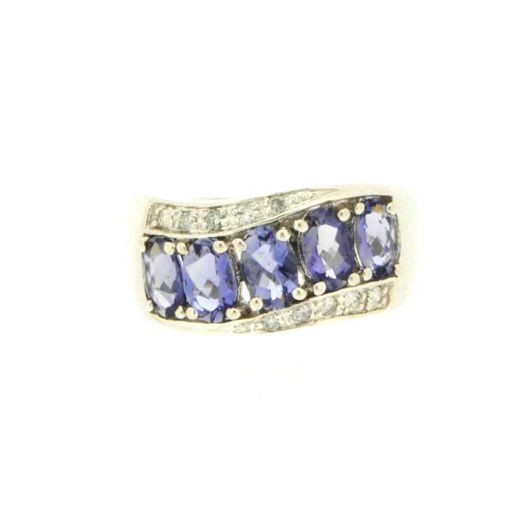 10K White Gold Diamond Tanzanite Ring 19000147  | Shin Brothers* 