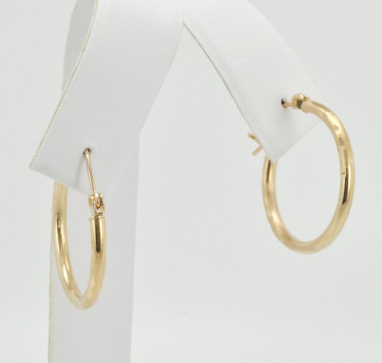 14K Yellow Gold Diamond Cut Hoop 40000397 Earrings By Shin Brothers Jewelers 