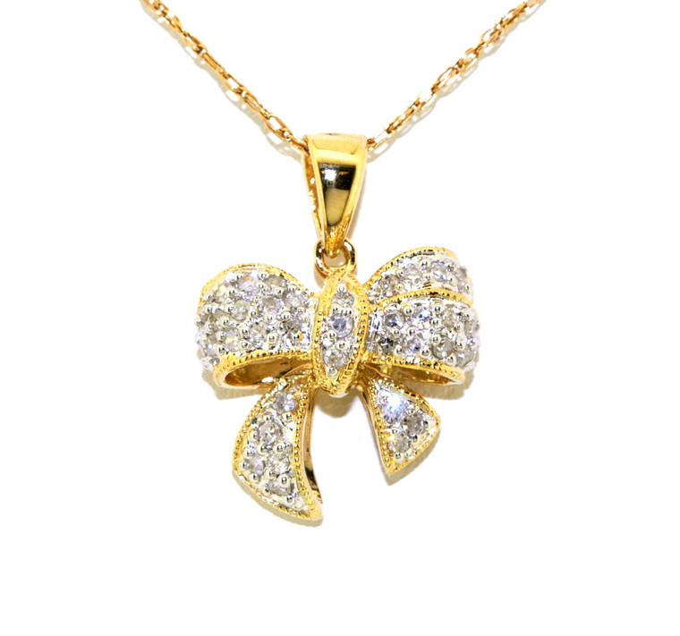 14K Yellow Gold Diamond Bow Charm  By Shin Brothers* 31000078