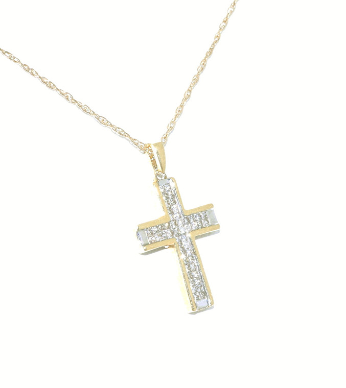 14K Yellow Gold Diamond Cross 51000637 | Shin Brothers* 