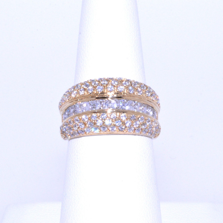 14K Yellow Gold Wide CZ Band 12001982  | Shin Brothers* 