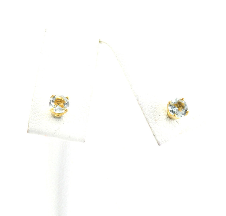 14K White Gold Aquamarine Studs Earrings 42001954  | Shin Brothers* 
