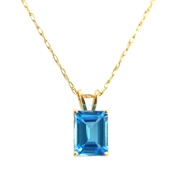 14K Yellow Gold 1.25ct Blue Topaz Charm 52001416 | Shin Brothers*