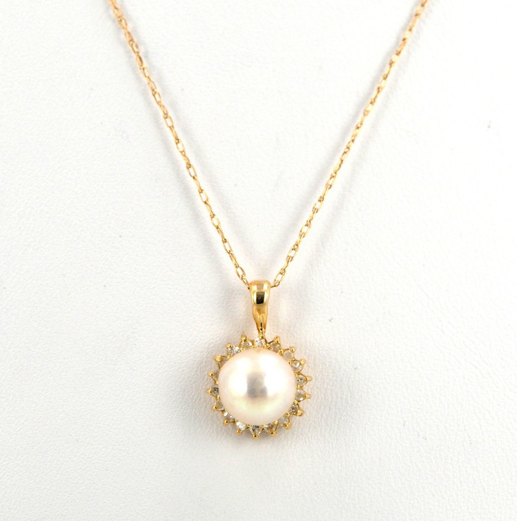 52001431 14K Yellow Gold Diamond/Pearl Charm