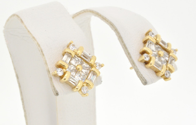 42001936 14K Yellow Gold CZ Earrings