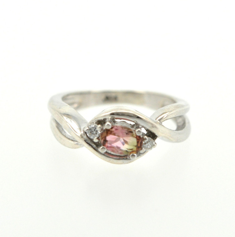 81010190 Sterling Silver Diamond/Tourmaline Ring