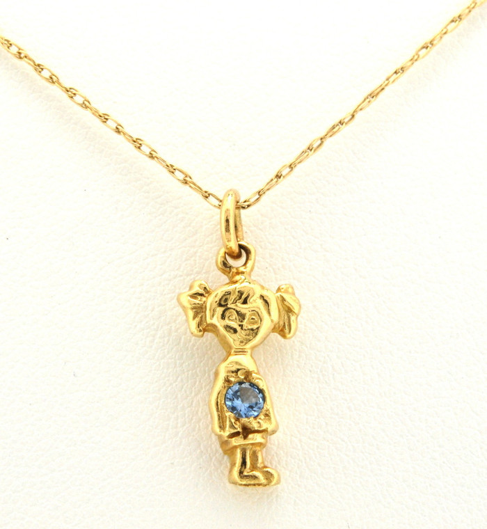 52001458 14K Yellow Gold Birthstone Girl Charm