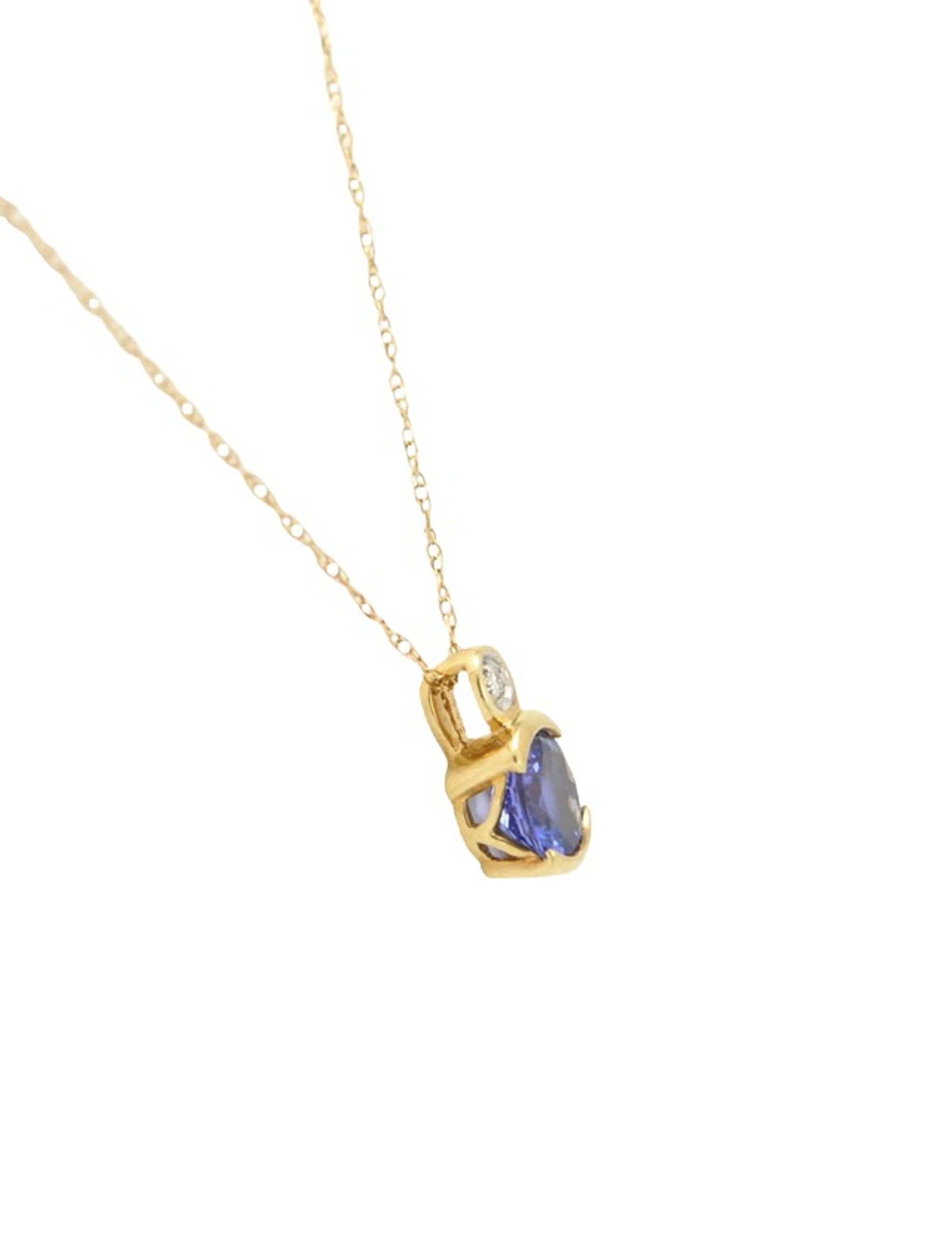14K Yellow Gold Tanzanite Charm with Diamond Accent 52001429 | Shin Brothers* 14K Yellow Gold Tanzanite Charm with Diamond Accent 52001429 | Shin Brothers*