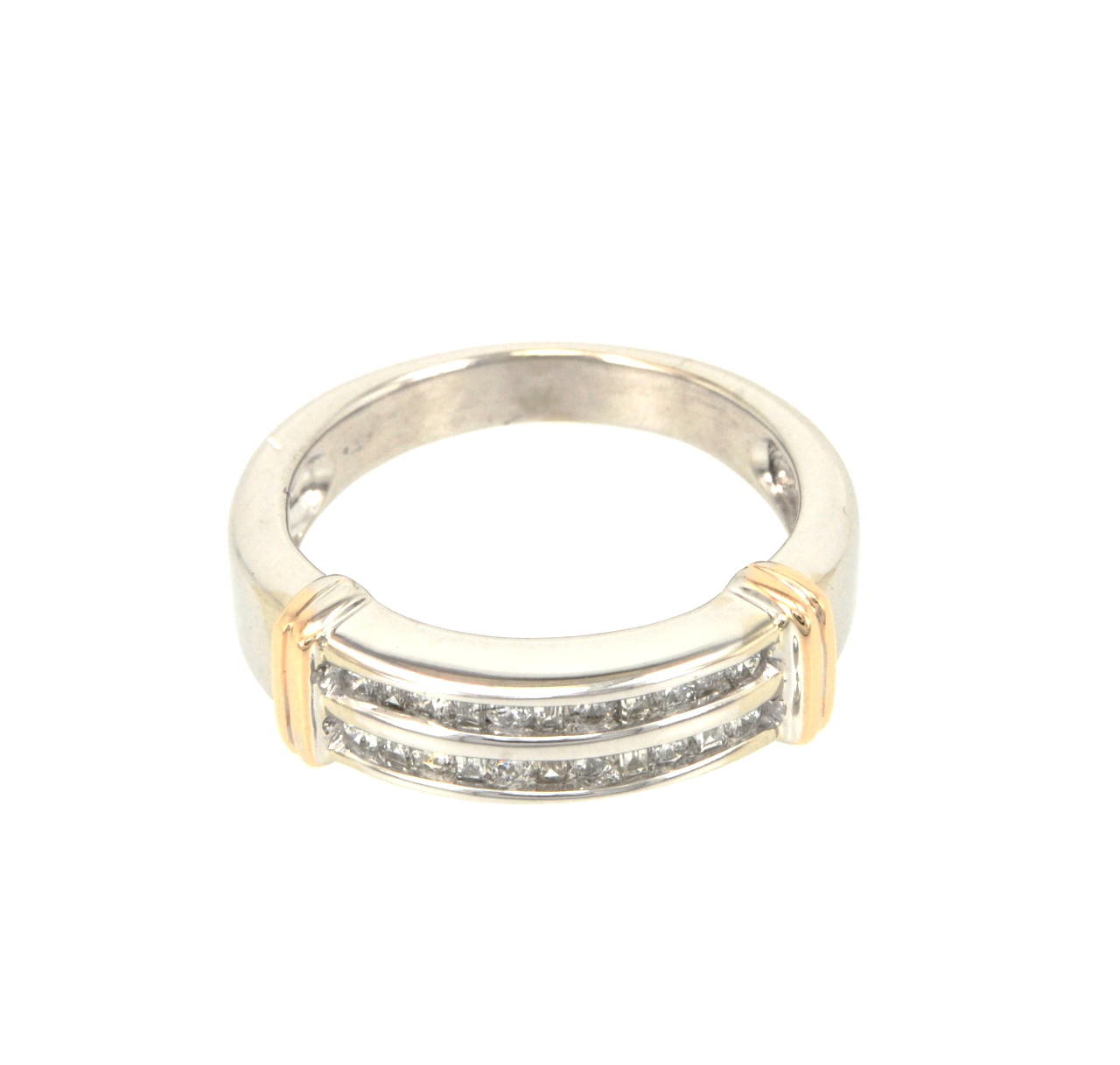 14K Two Tone Gold Diamond Band 11001352 | Shin Brothers* 14K Two Tone Gold Diamond Band 11001352 | Shin Brothers*