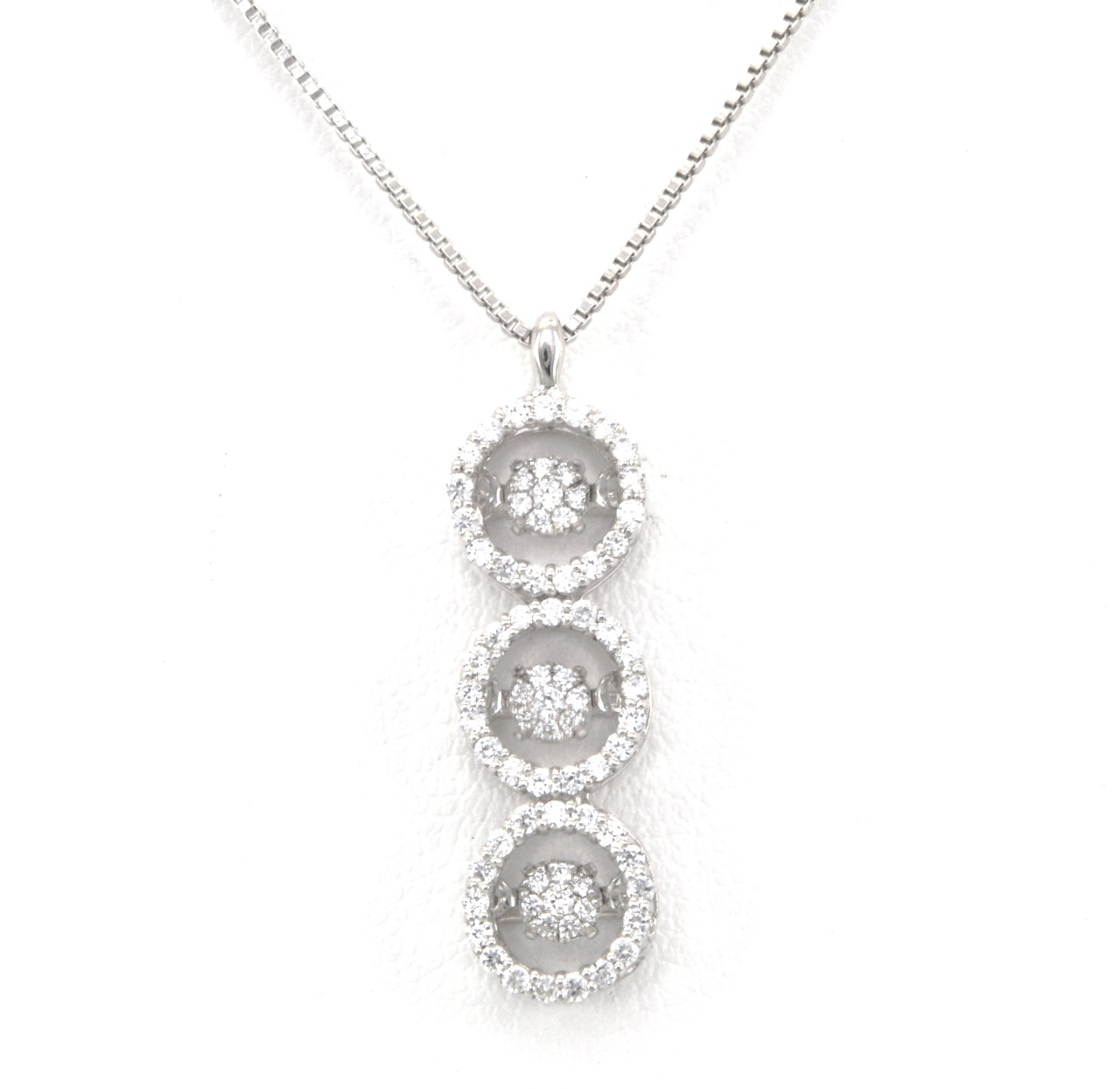 14K White Gold Rhythm of Love 0.33ct Diamond Triple Circle Pendant 31000450 | Shin Brothers*