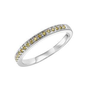 14K White Gold Yellow Diamond Stackable Ring 11003758 | Shin Brothers*  14K White Gold Yellow Diamond Stackable Ring 11003758 | Shin Brothers*