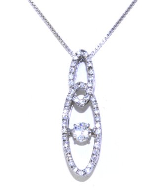 Sterling Silver Rhythm of Love CZ Double Oval Link Necklace 83010441 Sterling Silver Rhythm of Love CZ Double Oval Link Necklace 83010441