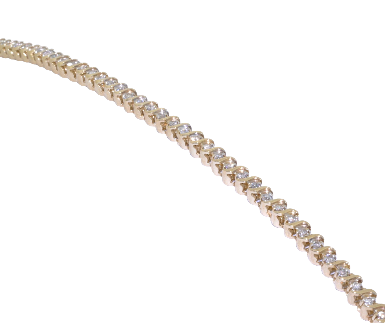 14K Yellow Gold Diamond Tennis Bracelet 21000368 | Shin Brothers** 14K Yellow Gold Diamond Tennis Bracelet 21000368 | Shin Brothers**