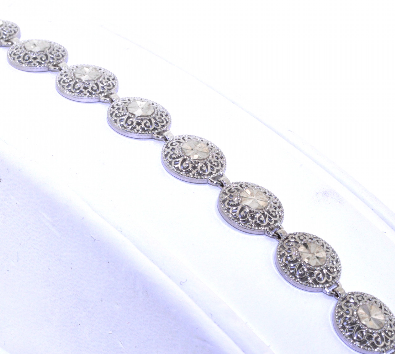 14K White Gold Ladies' Filigree Bracelet 20001221 | Shin Brothers* 