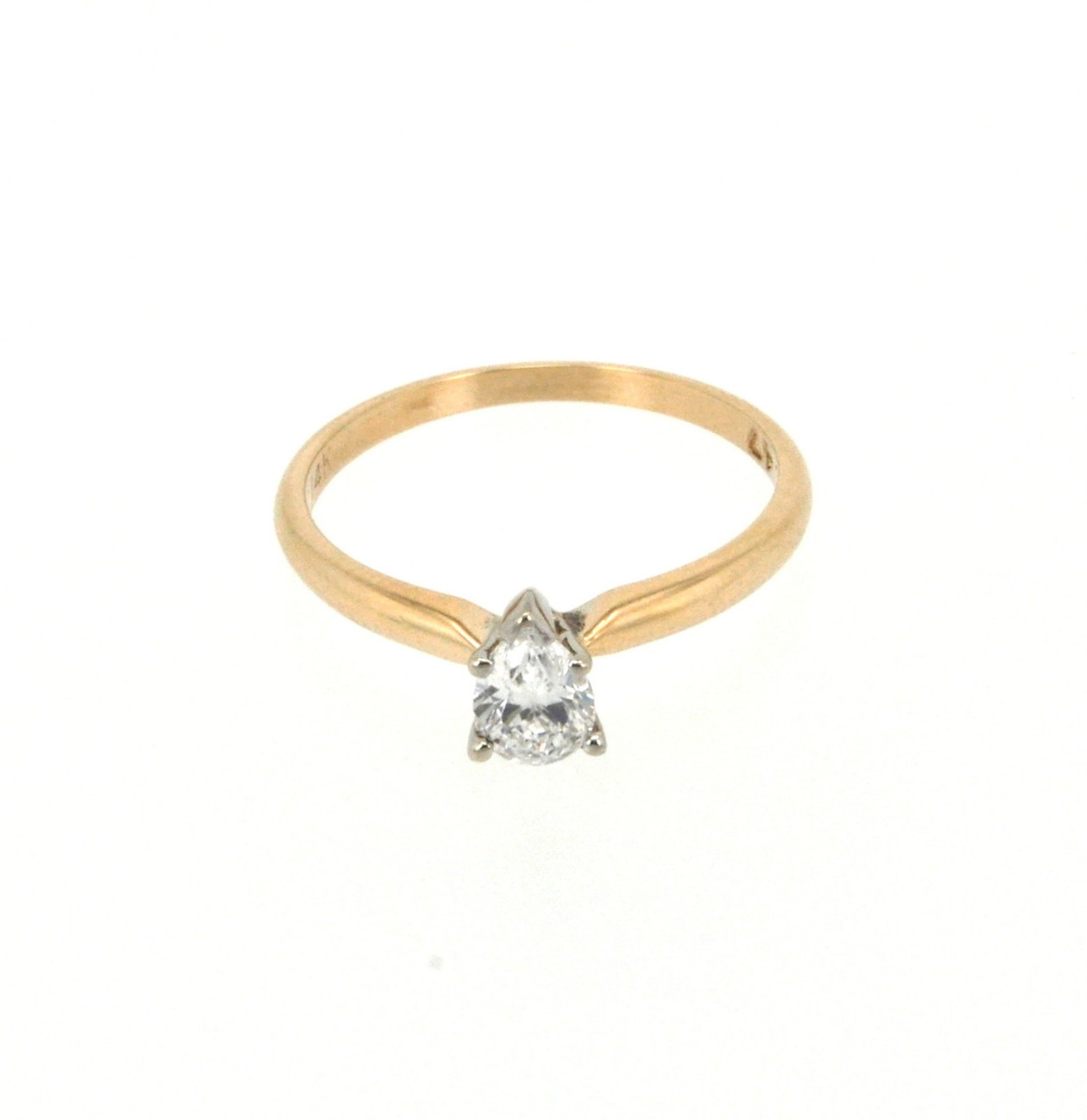 14K Two Tone Gold .45 ctw Round Cut Diamond Engagement Ring 11003660 | Shin Brothers*