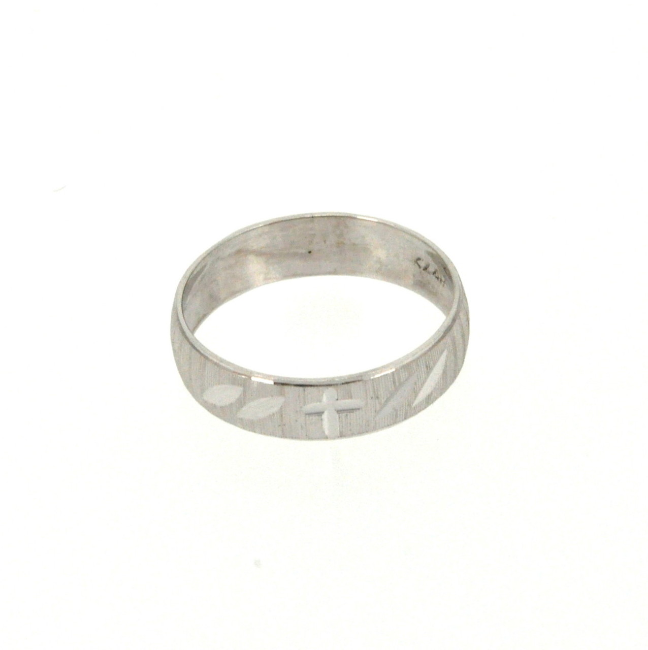 10K White Gold Cross Size10 Wedding Band 19000186 | Shin Brothers**