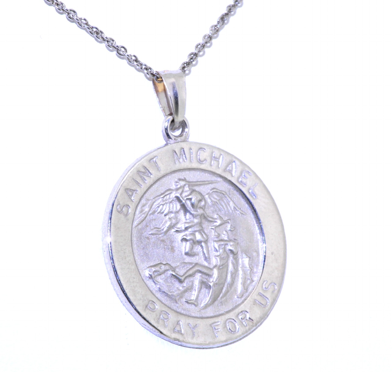 14K White Gold St. Michael Charm 50002629 | Shin Brothers* 14K White Gold St. Michael Charm 50002629 | Shin Brothers*
